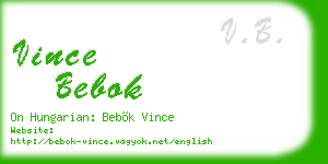 vince bebok business card